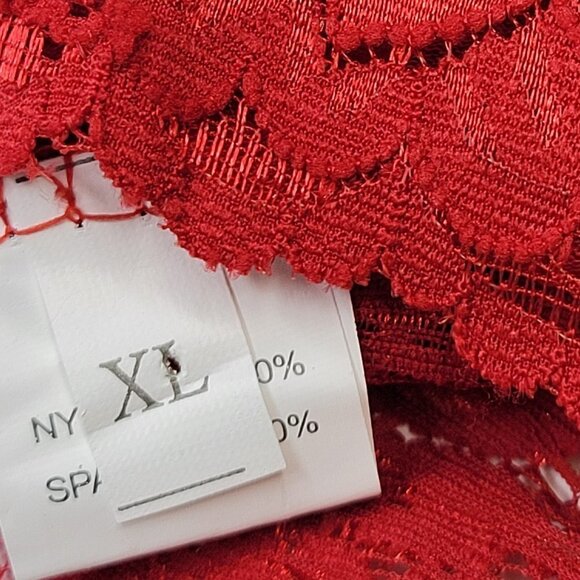 Red Lace Tank Top Lace Camisole Wide Straps Lace Top - Size M, Size XL - NEW - Picture 12 of 12